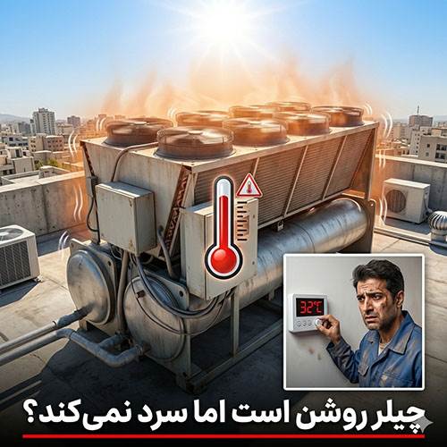 وقتی چیلر روشن است ولی سرد نمی کند — ۵ دلیل اصلی